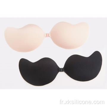 Soutien-gorge sans armature en silicone avec tissu sans couture en tissu